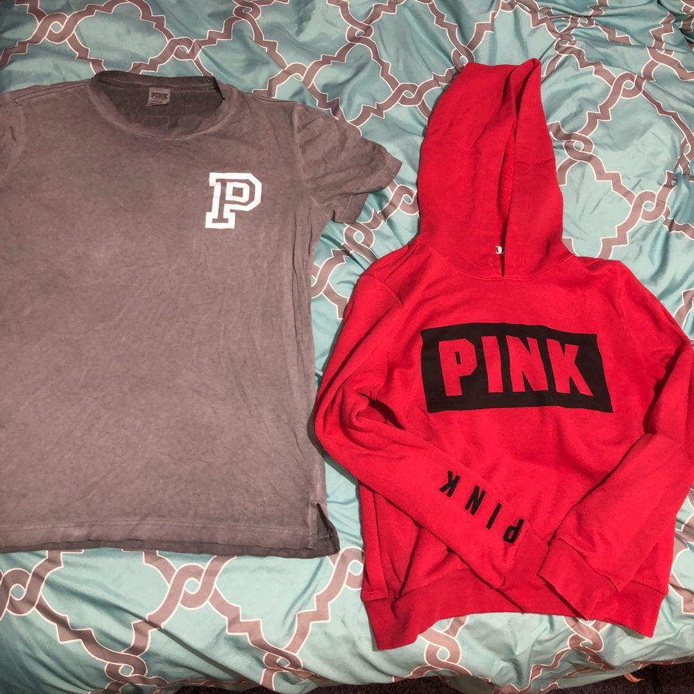 PINK top and sweatshirt